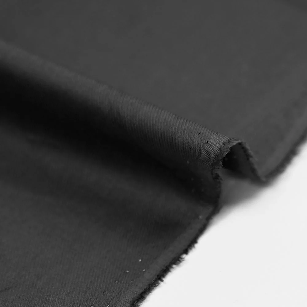 Voile de coton sergé gris anthracite - Image 4