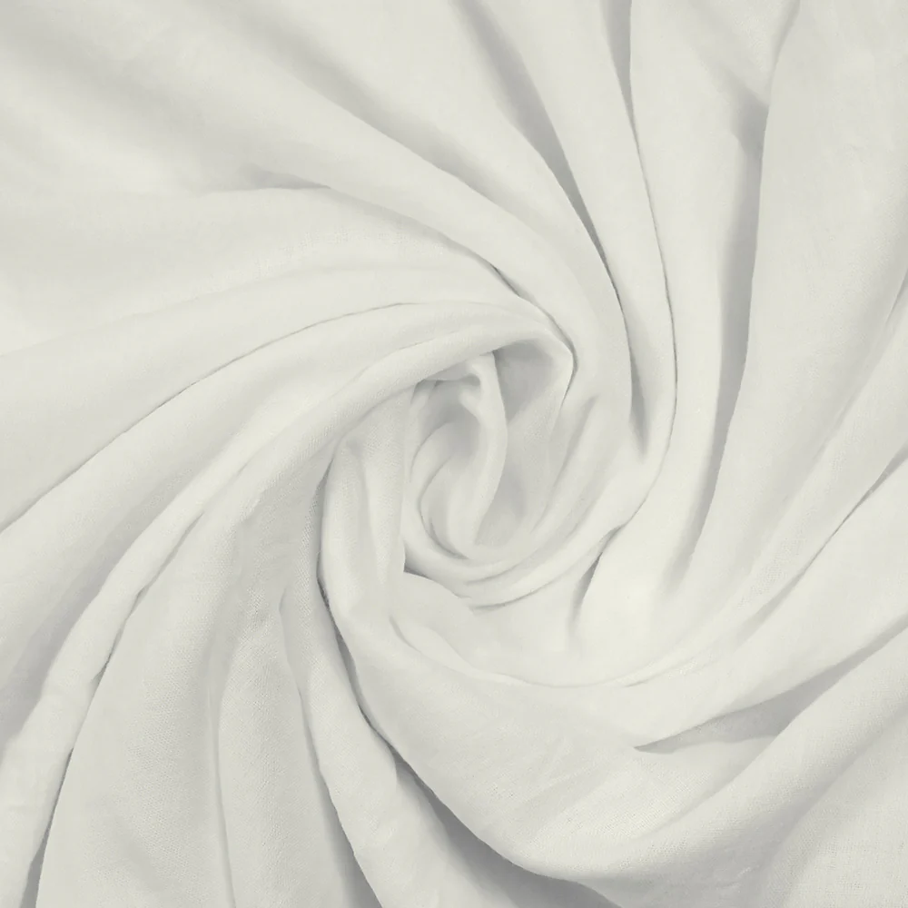 Voile de polycoton Vicky blanc - Image 2