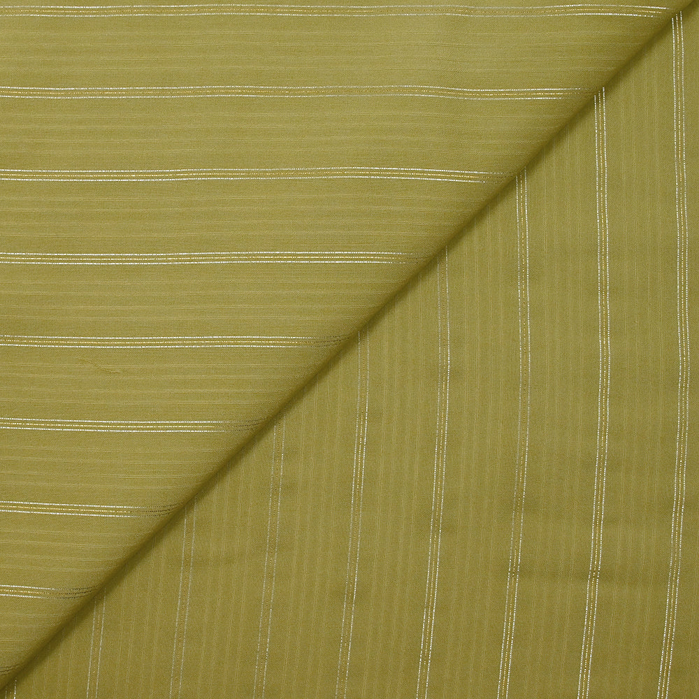 Voile de viscose rayé lurex Roxanne vert olive